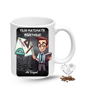 Matematik Öğretmeni Erkek Öğretmenler Günü Hediyesi İsimli Baskılı Porselen Kupa Bardak