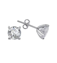 Beyaz Topaz Taşlı Modern Tektaş Küpe 0702E0032