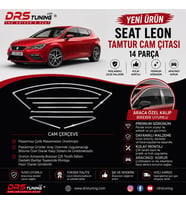 Seat Leon 2013 - 2020 Krom Cam Çerçevesi 14 Parça