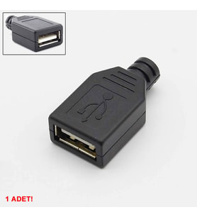 Kutulu Usb Type A Dişi Soket USB 2.0 4 Pin Plastik Kapak DIY Tip Elektronik Cihaz Usb Port