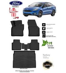Ford Focus 3 2014 Araca Özel 3D Paspas Ve 3D Bagaj Havuzu