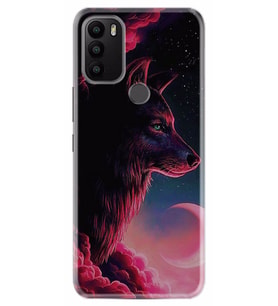 General Mobile GM 21 Pro Kılıf Desenli Silikon Wolf and Moon 1380