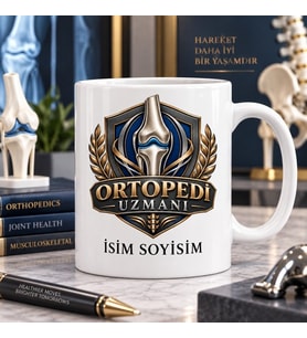 Ortopedi Uzmanı Kupa Bardak Diz Eklemi ve Kalkan Desenli