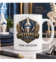 Ortopedi Uzmanı Kupa Bardak Diz Eklemi ve Kalkan Desenli