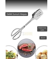 Salata Maşası Paslanmaz Çelik Maşa Delikli Barbekü Maşası 26 cm