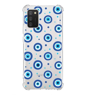 PrintiFy Samsung Galaxy A02s Uyumlu Nazar Boncuğu 1 Baskılı Şeffaf Köşe Korumalı Antişok Kılıf