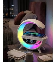 Rgb Işıklı Kablosuz Şarjlı Bluetooth Hoparlör Saat Ve Alarm Özellikli