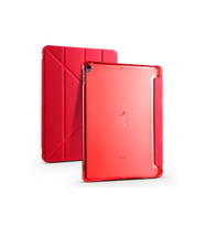 Apple iPad 10.2 (8.Nesil) Uyumlu Kılıf Zore Tri Folding Kalem Bölmeli Standlı Kılıf (Kırmızı)