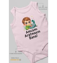 Amcamı Aratmayın Bana! Sıfır Kol Bebek Zıbını %100 Pamuk