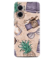 Xiaomi Redmi Note 11E Kılıf Resimli Desenli Baskılı Silikon Ananas Camera Glass 1357