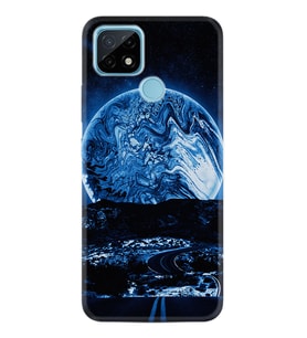 Realme C11 C21 C21Y C25Y C11 2021 Kılıf Desemli Silikon Mavi Gece 1605