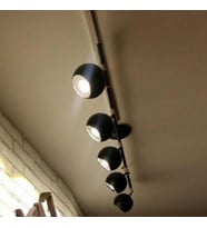 Rsylight Retro Siyah 180 Derece Hareketli Modern Spor 5 Li Led spot Avize Beyaz Ampullü