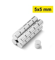 5x5 mm, Yuvarlak Neodyum Mıknatıs, Güçlü Magnet, (Çap: 5 mm, Kalınlık: 5 mm)