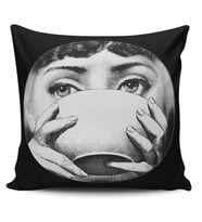 Alkanhomes Fornasetti Figürlü Dijital Baskılı Dekoratif Modern Kırlent Kılıfı