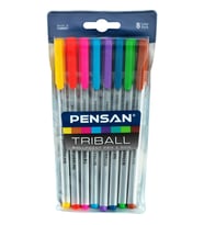 Pensan Triball Renkli 8 Li Vakumlu Tükenmez Kalem Seti