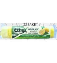 Ethex Büyük Boy Büzgülü Limonlu Çöp Torbası 25 Paket (1 Koli)