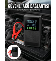 12.000 mAh Şarjlı Araç Akü Takviye ve Işıklı Ha Kompresörü Yeni Nesil