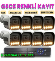 XMPRO Gece Renkli Gösteren 8 Kameralı 5 Megapiksel Güvenlik Kamerası Seti