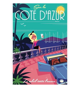 Sur La Cote D'azur Posteri Tablo Ahşap Poster Dekoratif