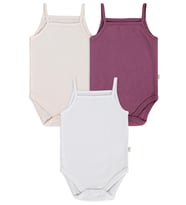 Civil Baby 3 lü Basıc İp Askılı 0-36 Ay Çıtçıtlı Badi - Pudra