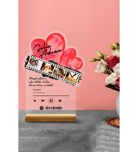 giftcrea Kişiye Özel Fotoğraf Albümlü Pleksi Seti Müzikli Baskılı Spotify , Sevgililer Gününe Özel Set