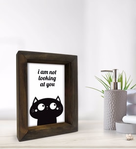 BK Gift Banyo Dekoratif Doğal Masif Ahşap Çerçeve 15x20cm-33 (Beyaz)