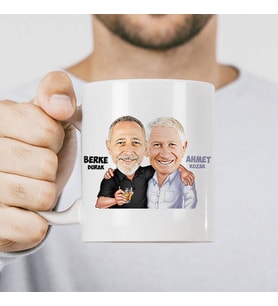 Kişiye Özel Sıkı Dostlar Karikatürlü Kupa Bardak