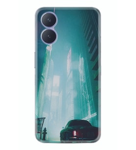 Vivo Y17s Kılıf Silikon Desen Özel Seri Night Cars 1619