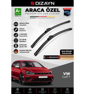 S-Dizayn VW Golf 7 Ön Cam Silecek Seti 2012-2020 Premium Araca Özel 65-45 Cm A+ Kalite