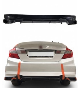 🚘 Honda Civic FB7 Egzoz Görünümlü Arka Tampon Difüzör (Plastik – Boyasız)  Sportif & Şık Tasarım (Standart)