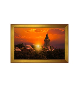 Topkapı Sarayı Motifli Kanvas Tablo 50 x 70 cm Gold Çerçeve
