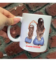 Size Özel Canım Kızım Seramik Baskılı Kupa Bardaklar