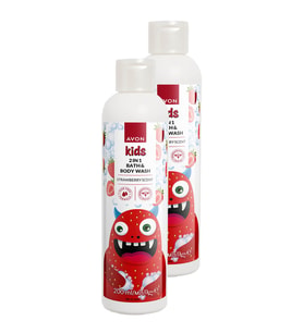 Kids 2 si 1 Arada Çocuklar İçin Çilek Kokulu Banyo ve Vücut Yıkama 200 Ml. İkili Set