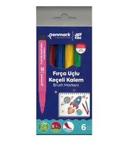 PENMARK HS-708-06 SÜPER YIKANABİLİR BRUSH FIRÇA UÇLU KEÇELİ KALEM 6 LI SET