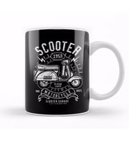 Retro 1950 Scooter Garage Kupa Bardak Porselen