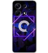 İnfinix Note 30 Pro Kılıf HD Desen Baskılı Kılıf - Dark Neon Yaprak O Harfi