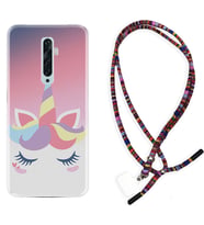Oppo Reno 2Z 4 Lite 4 Pro 5 6 7 A31 Kılıf Boyun Asklı Rasta Silikon Sweety Unicorn 1737