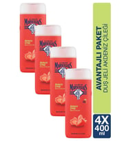 Le Petit Marseillais Akdeniz Çileği Banyo ve Duş Jeli Nemlendirici Tazeleyici Çilek Vücut Şampuanı Avantajlı Paket 400 ml x 4 Adet