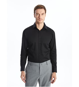 LCW BUSINESS Siyah Slim Fit Uzun Kollu Erkek Gömlek