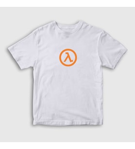 Presmono Unisex Çocuk Beyaz Half Life Logo Oyun T-Shirt 421267tt (Beyaz)