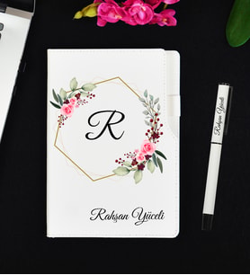 Kişiye Özel Hazırlanmış Doğum Günü Hediyesi Defter ve Kalem Seti