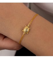 Unisex Kaplumbağa Gümüş Bileklik (Gümüş)