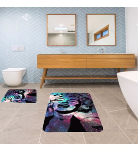 Banyo Halısı Ikili Klozet Takımı Kaymaz Tabanlı Banyo Paspas Takımı (Karışık)