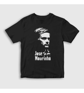 Presmono Unisex Çocuk Siyah Godfather Jose Mourinho T-Shirt 429879tt