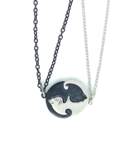 dukkandesign Ying Yang Kedili Çift Kolye