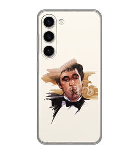 Samsung Galaxy S23 Uyumlu Tony Montana Scarface Desenli Şeffaf Telefon Kılıfı