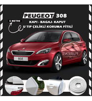 Peugeot 308 Oto Araç Kapı Koruma Fitili 5metre Parlak Beyaz Renk