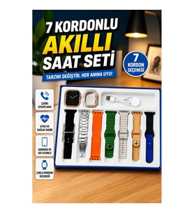 Unisex Akıllı Saat Çoklu Kordon Seçenekli Çelik ve Plastik Kordonlu Yeni Nesil Akıllı Saat
