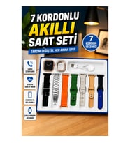 Unisex Akıllı Saat Çoklu Kordon Seçenekli Çelik ve Plastik Kordonlu Yeni Nesil Akıllı Saat