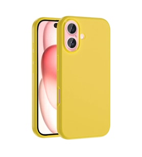 Apple iPhone 16 Plus Uyumlu Kılıf M-safe Şarj Özellikli Sıvı Teknolojili Silinebilir Sert Zore Kivi Kapak (Sarı)